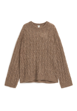 Loose-Knit Wool-Mohair Jumper - Red - ARKET