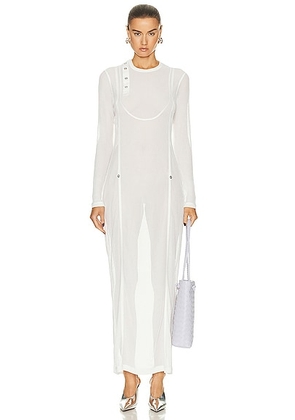 Bottega Veneta Lightweight Viscose Rib Jersey Dress in Chalk - White. Size XS (also in ).