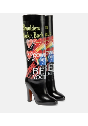 Vivienne Westwood Midas printed leather knee-high boots