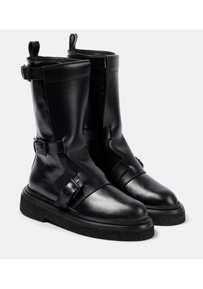 Max Mara Buckles leather knee-high boots