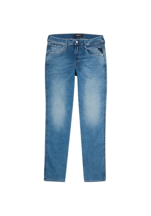 Replay Anbass Hyerflex X-lite Re-Used Blue Slim-leg Jeans - W32/L32