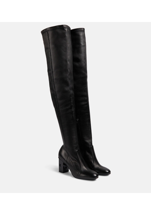 Max Mara Damier leather over-the-knee boots