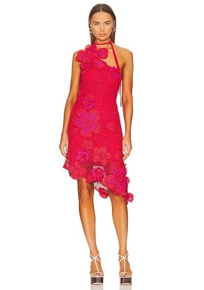 Cult Gaia Kourtney Crochet Dress in Red. Size XS.