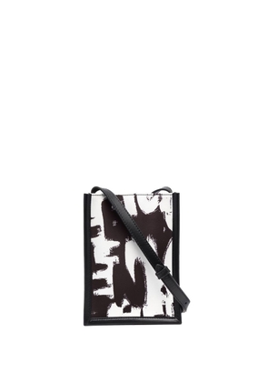 Alexander McQueen graffiti-print crossbody bag - Black