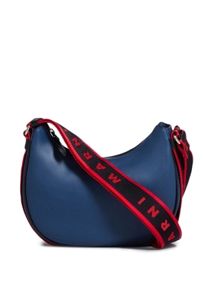Marni logo-strap leather shoulder bag - Blue