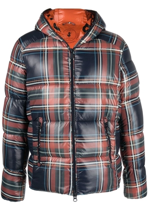 Save The Duck PUCK plaid-check padded jacket - Blue