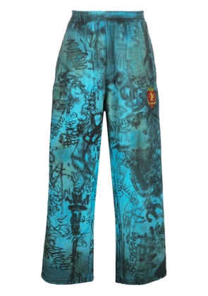 Balenciaga Graffiti Crest cotton track pants - Blue