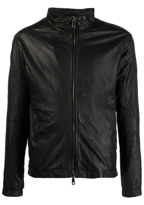 Giorgio Brato high-neck zipped leather jacket - Black