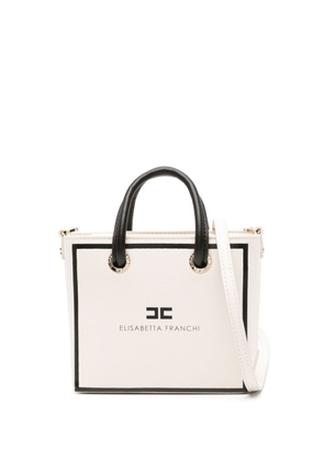 Elisabetta Franchi mini 24/7 logo-print tote bag - Neutrals