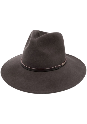 Barbour braid-detail fedora hat - Brown