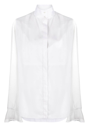 Rochas sheer-sleeve cotton shirt - White