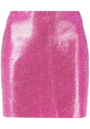 DRHOPE crystal-embellished zip-up miniskirt - Pink