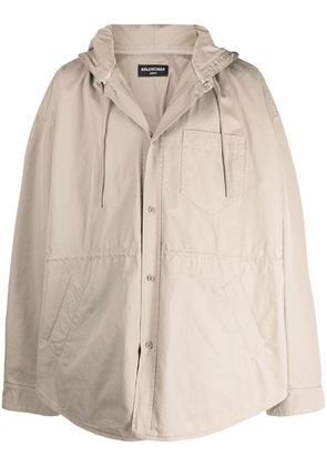 Balenciaga Hooded Parka shirt jacket - Neutrals