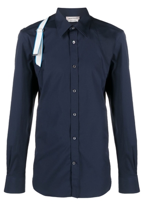Alexander McQueen long-sleeve harness-detail shirt - Blue