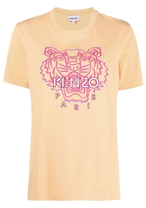 Kenzo Tiger Head-embroidered T-shirt - Orange