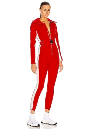 CORDOVA Cordova Ski Suit in Fiery Red - Stripes,Red. Size L (also in M, S, XS).
