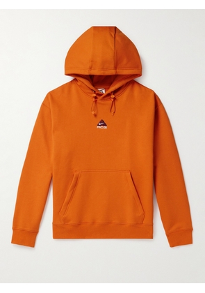 Nike - ACG Tuff Logo-Embroidered Cotton-Blend Jersey Hoodie - Men - Orange - XS