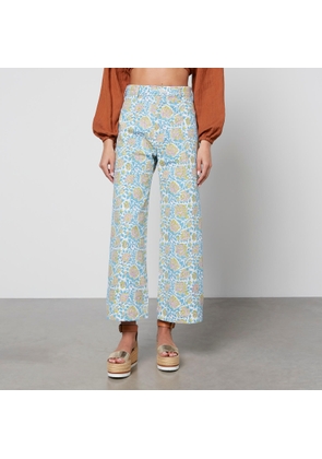 SZ Blockprints Disco Floral-Printed Cotton-Canvas Trousers - M