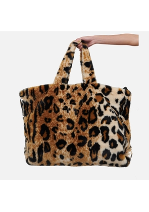 Jakke Tate Oversized Leopard Print Faux Fur-Blend Bag