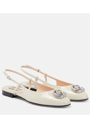 Gucci Double G patent leather slingback ballet flats