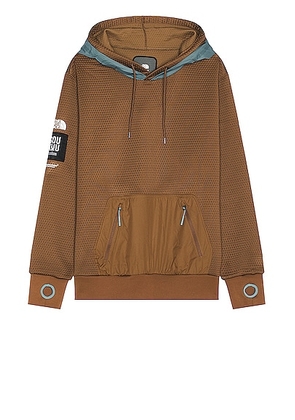 The North Face X Project U Dotknit Double Hoodie in Concrete Grey & Sepia Brown - Brown. Size S (also in ).