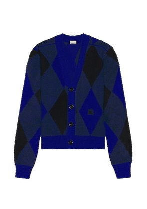 Burberry Pattern Cardigan in Knight Ip Pattern - Royal. Size L (also in M).