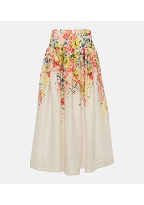 Zimmermann Alight floral linen maxi skirt