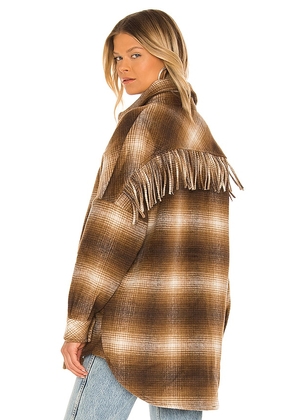Steve Madden Fringe With Benefits Coat in Brown. Size S.