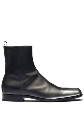 Prada brushed-leather ankle boots - Black