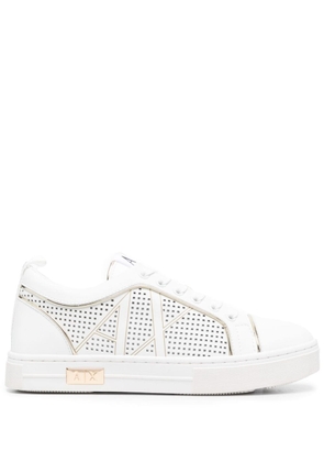 Armani Exchange perforated-detail low-top sneakers - White