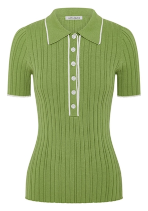 Anna Quan contrasting-trim cotton polo shirt - Green