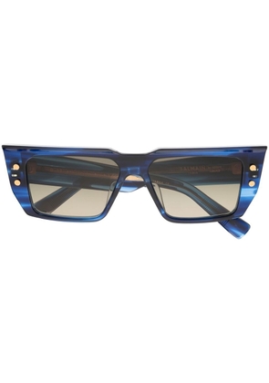 Balmain Eyewear marble-print cat-eye sunglasses - Blue