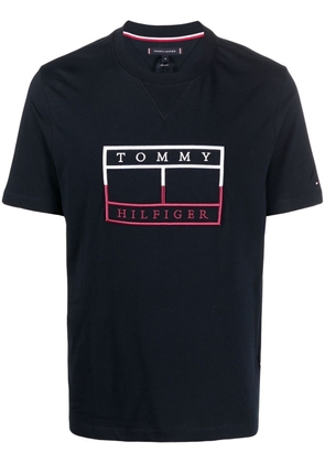 Tommy Hilfiger logo-embroidered organic cotton T-shirt - Blue