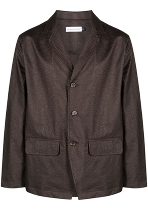 Pop Trading Company Hewitt Suit seersucker jacket - Brown