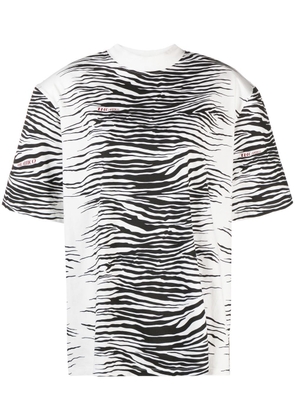 The Attico Kilie zebra-print cotton T-shirt - White