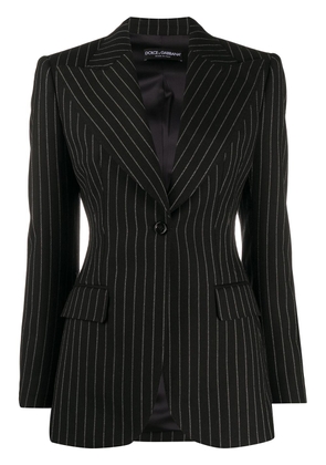 Dolce & Gabbana pinstriped single button blazer - Black