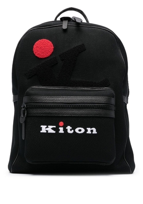 Kiton embroidered-logo backpack - Black