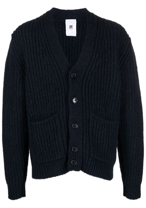 PT Torino chunky-knit wool-blend cardigan - Blue