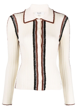 Sea Riva knitted polo top - Neutrals
