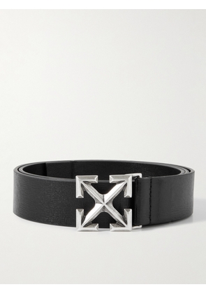 Off-White - 3.5cm Cross-Grain Leather Belt - Men - Black - EU 85