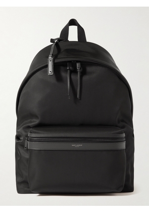 SAINT LAURENT - Leather-Trimmed Shell Backpack - Men - Black
