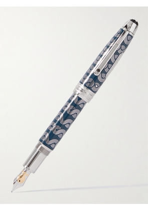 Montblanc - Meisterstück Around the World in 80 Days Solitaire LeGrand Resin and Platinum-Plated Fountain Pen - Men - Blue