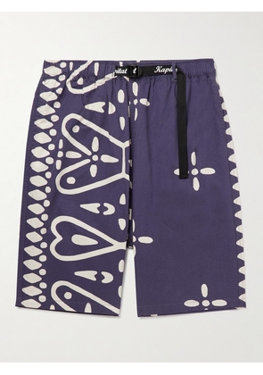 KAPITAL - Straight-Leg Printed Combed Cotton-Twill Shorts - Men - Purple - 2