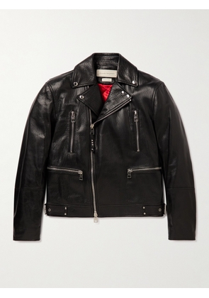 Alexander McQueen - Slim-Fit Zip-Detailed Leather Biker Jacket - Men - Black - IT 44