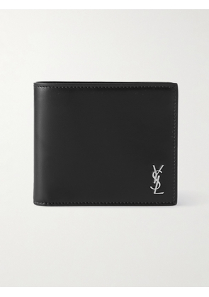 SAINT LAURENT - Logo-Appliquéd Leather Billfold Wallet - Men - Black