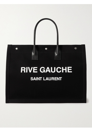 SAINT LAURENT - Noe Leather-Trimmed Logo-Print Canvas Tote Bag - Men - Black