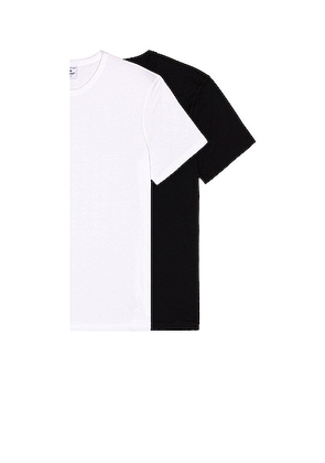 Reigning Champ 2 Pack T-Shirt in White & Black - Black. Size S (also in ).