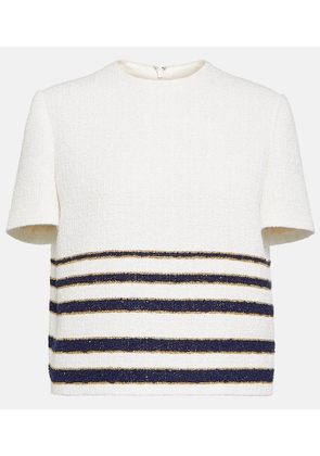 Valentino Striped cotton-blend top