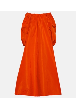 Valentino Puff-sleeve off-shoulder silk gown