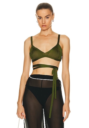 BODE Knit Bra in Apple Green - Green. Size L (also in M, S).
